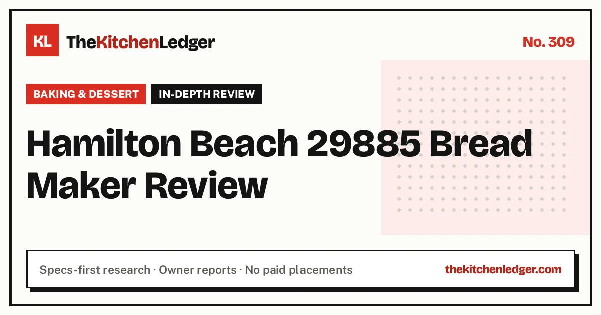 Hamilton Beach 29885 Bread Maker Review