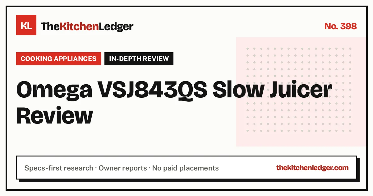 Omega VSJ843QS Slow Juicer Review
