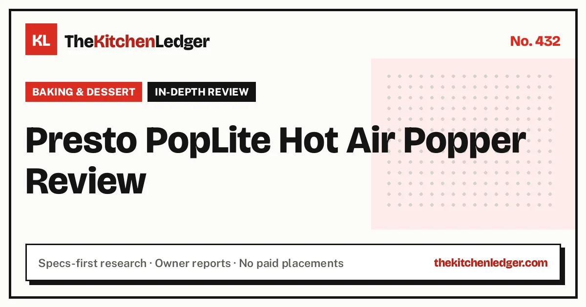 Presto PopLite Hot Air Popper Review